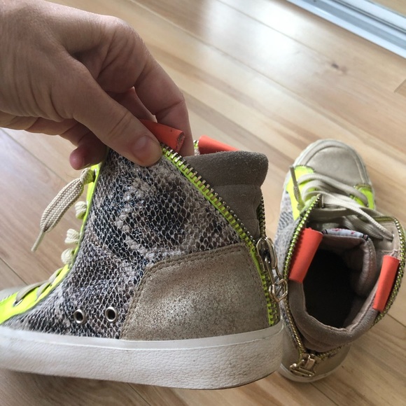 ASH hightop neon/animal print running shoes - Picture 10 of 11